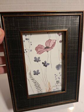 Isaac Jacobs 4x6 Black Brown Floral Picture Frame